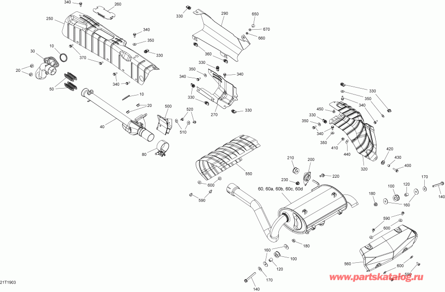 ���������� BRP 001 - Renegade 570 EFI - International, 2019 - Exhaust Renegade 570 Efi
