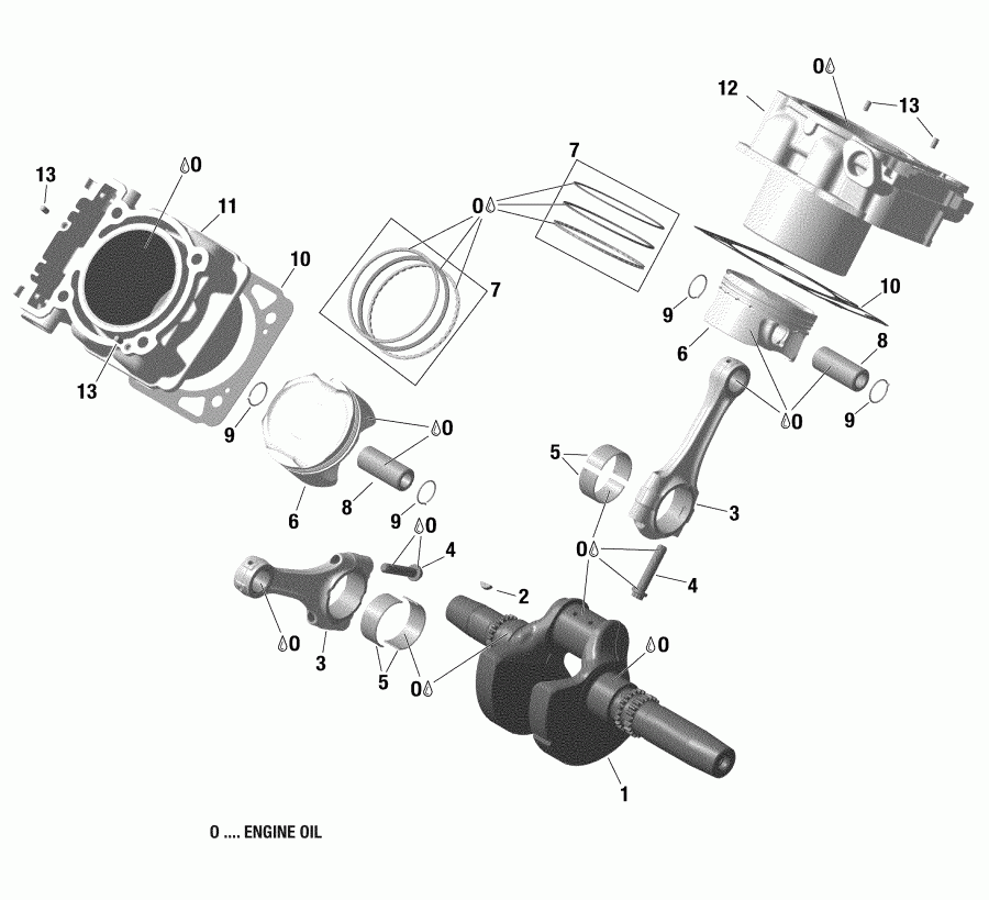   002 - Outlander 1000 EFI - T3, 2019  - Crankshaft, Piston And Cylinder