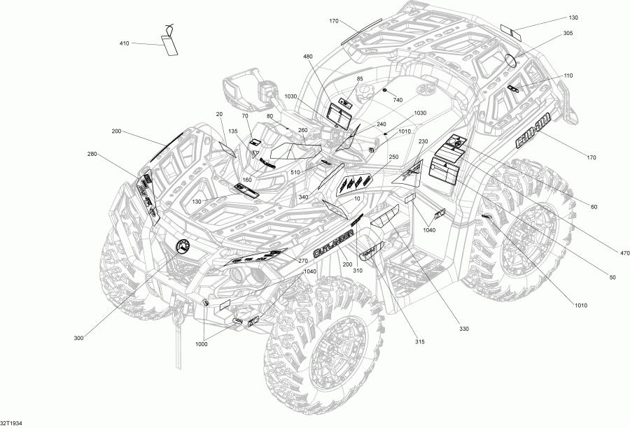 ���������� Bombardier ����������� 002 - Outlander 1000 EFI - T3, 2019 - �������� Except Xmr