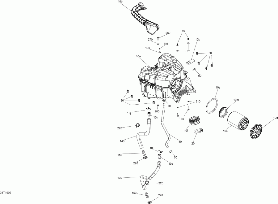 ����������  002 - Outlander 450 EFI - International - Non European Communities, 2019 ������ - Air Intake Outlander 450 Efi