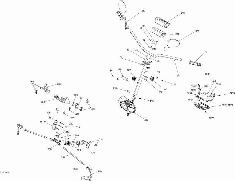 Bombardier 002 - Outlander 450 EFI - International - Non European Communities, 2019  - Steering