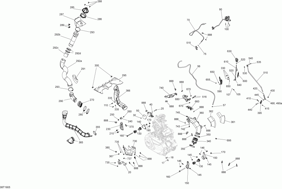 ����������  002 - Outlander 650 EFI - International - Non European Communities, 2019 - ��������� Outlander 650 Efi