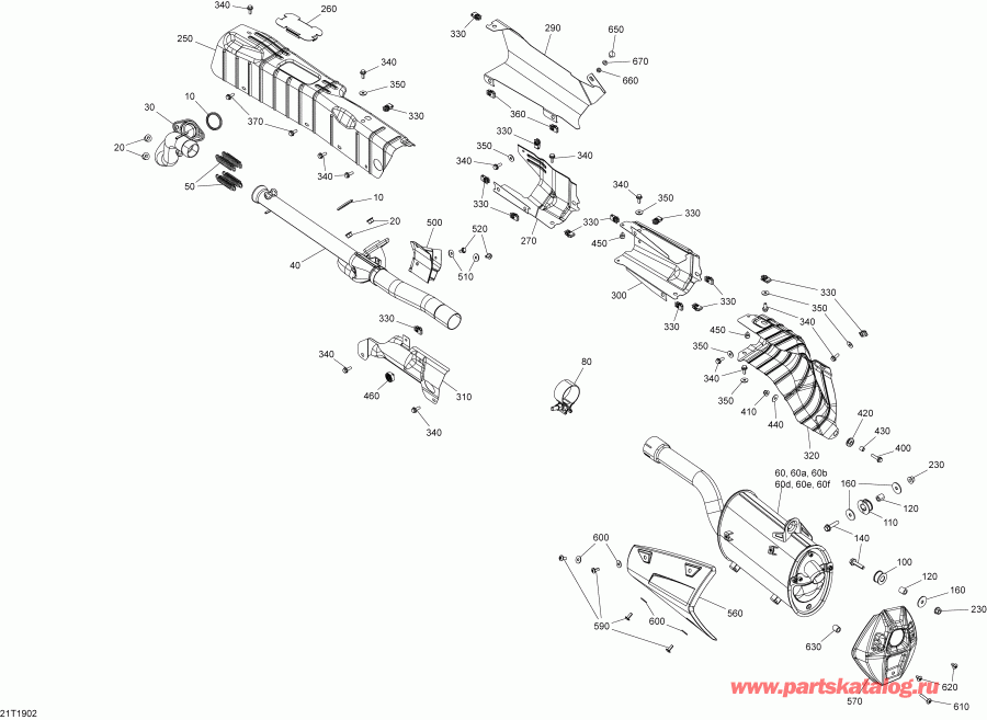 ����������  ����������� 002 - Outlander 650 EFI - International - Non European Communities, 2019 - Exhaust Outlander 650 Efi