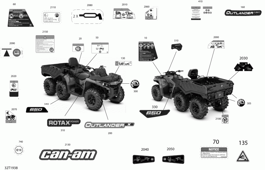 BRP 002 - Outlander 6X6 - 650 EFI - T3, 2019 -  Outlander 6x6 650 Efi Dps 