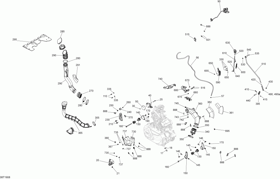 ������������ BRP 002 - Renegade 1000 EFI - T3, 2019 ������ - Engine Renegade 1000 Efi
