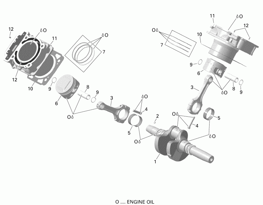  BRP 002 - Renegade 650 EFI - International, 2019 - Crankshaft, Piston And Cylinder