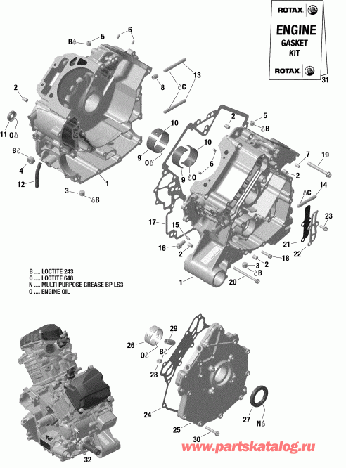 ������������  003 - Outlander 1000R EFI - International - European Communities, 2019 - Crankcase Version 2 Xxc