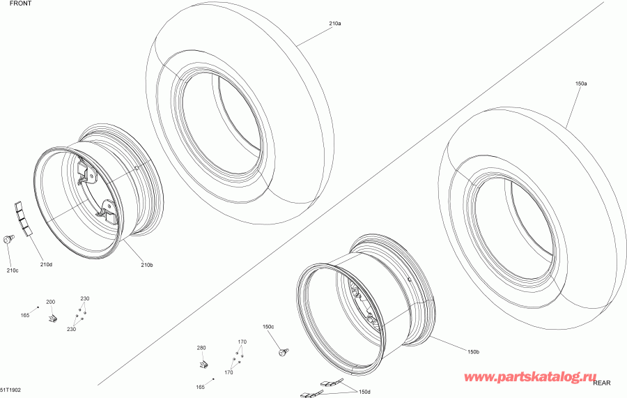 ���������� BRP 003 - Outlander 1000R EFI - International - European Communities, 2019 ������ - Wheels Outlander Xmr