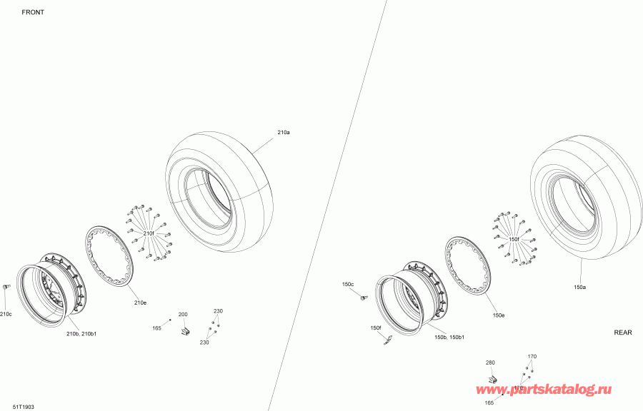 003 - Outlander 1000R EFI - North America, 2019 - Wheels Outlander Xtp, Xxc