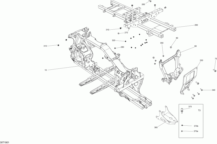 ����������  ������ 003 - Outlander 1000R EFI - North America, 2019 - Frame Except Xmr
