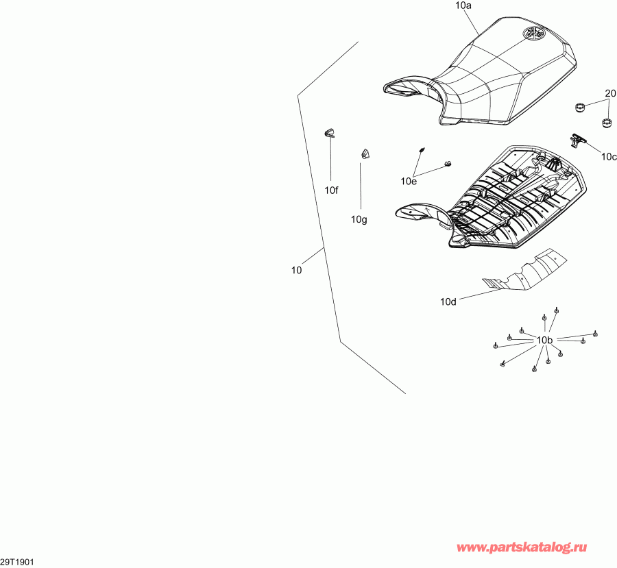 003 - Outlander 1000R EFI - North America, 2019 - Seat