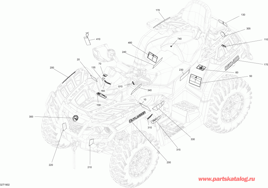 ����������  ������ 003 - Outlander 570 EFI - International - European Communities, 2019 - Decals Pro