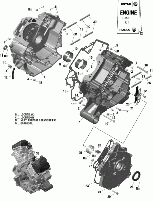 003 - Outlander 6X6 - 1000 EFI - T3, 2019 - Crankcase