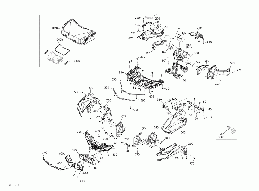 BRP 003 - Outlander 6X6 - 1000 EFI - T3, 2019  -    Outlander 6x6 1000 Efi Pure Magnesium Front