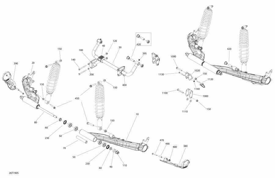 ATV  ����������� 004 - Outlander MAX 6X6 - 450 EFI - T3, 2019 - Rear Suspension Outlander 6x6 Europe