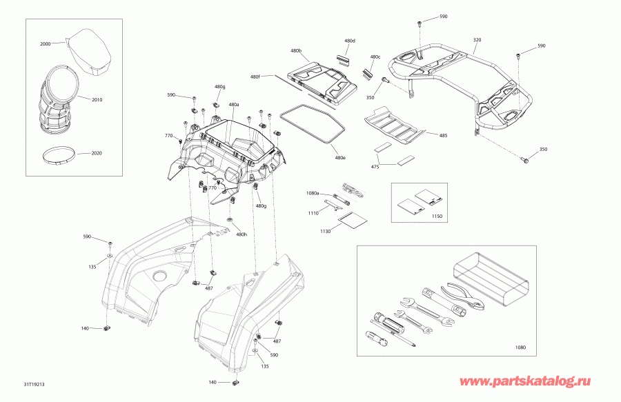   004 - Outlander MAX 6X6 - 450 EFI - T3, 2019 - Body And Accessories Outlander 6x6 Max 450 Efi Squadron Green Rear