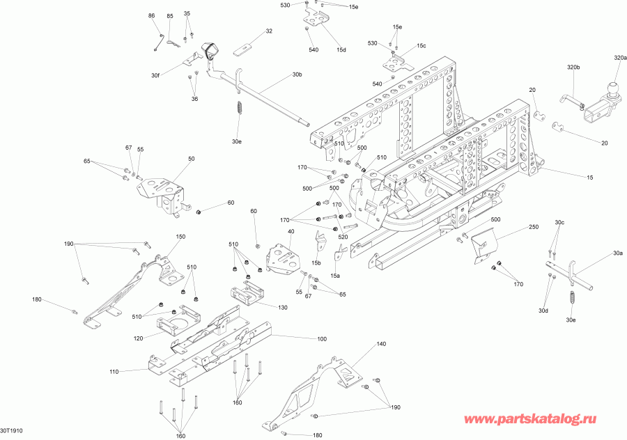 ����������  004 - Outlander MAX 6X6 - 450 EFI - T3, 2019 ������ - ���� Outlander 6x6 450 Efi Rear Parts 2