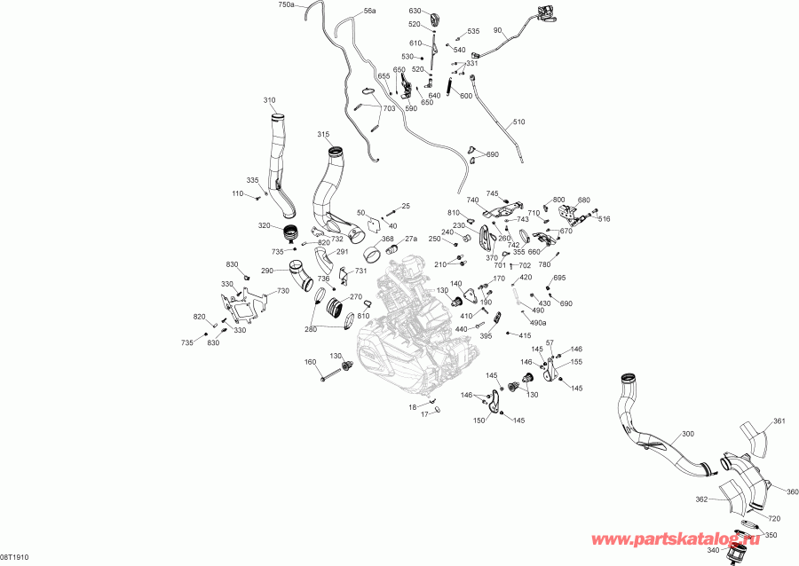 ������������ BRP 004 - Renegade 1000R EFI - International - Non European Communities, 2019 ������ - Engine Renegade 1000r Efi Xmr