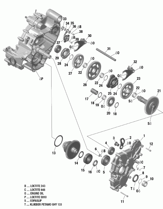 ATV BRP 004 - Renegade 1000R EFI - International - Non European Communities, 2019 - Gear Box 2 420686565 Xxc Std
