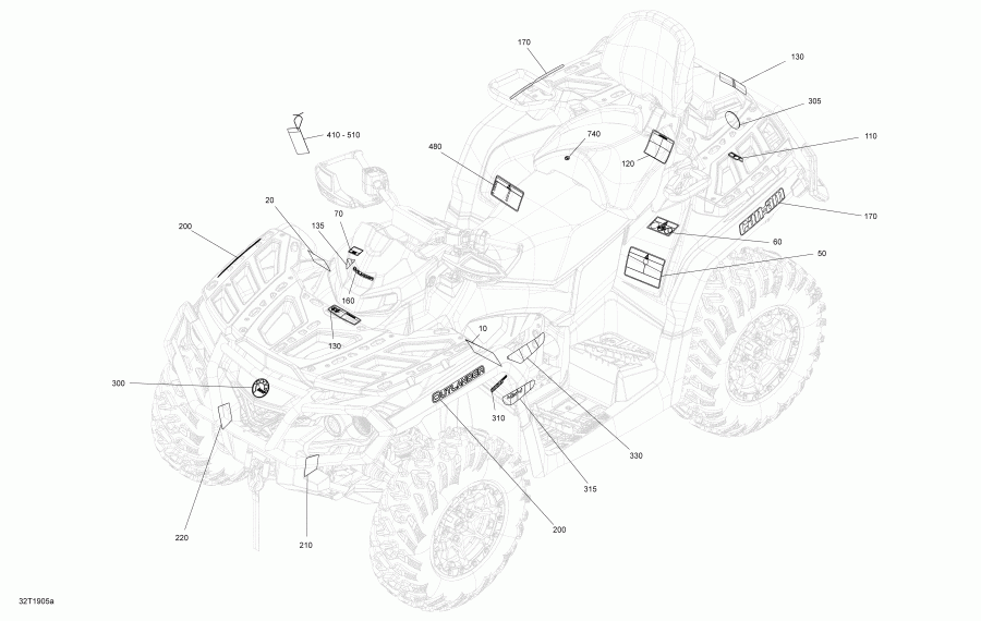 BRP  005 - Outlander MAX 450 EFI - International, 2019 - Decals Dps