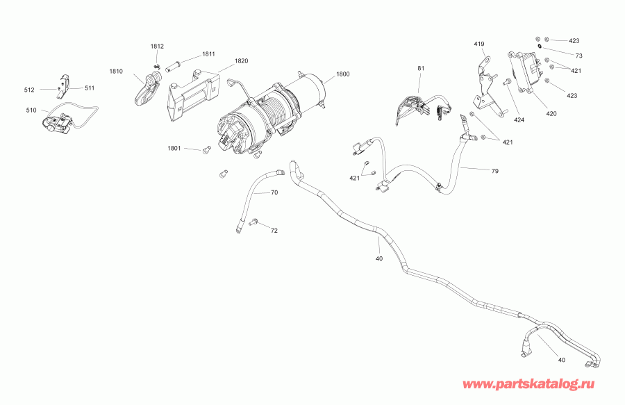 Bombardier 006 - Outlander MAX 6X6 - 1000 EFI - T3, 2019  - Electrical Winch