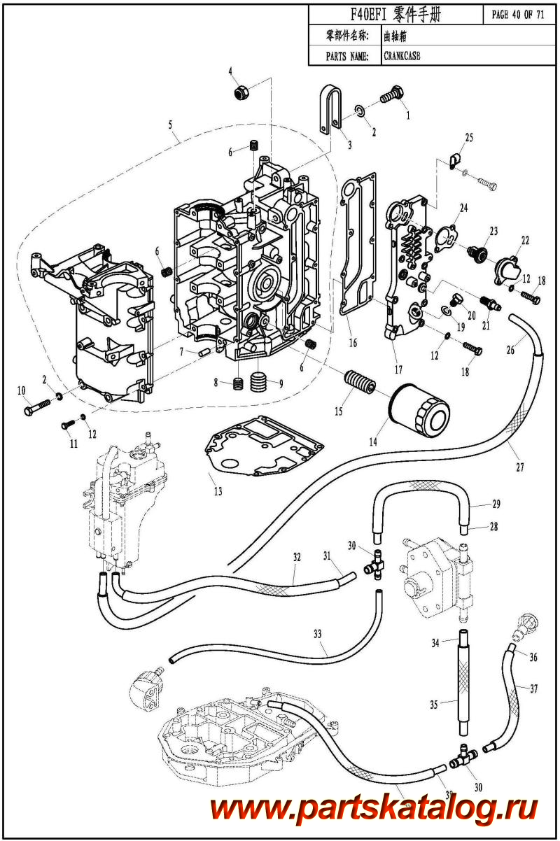  ,   , Parsun,  F40 EFI CRANKCASE