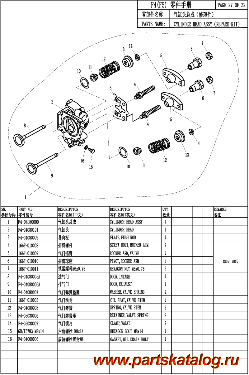  ,    , PARSUN,  F4BMS CYLINDER HEAD ASSY (REPARE KIT)