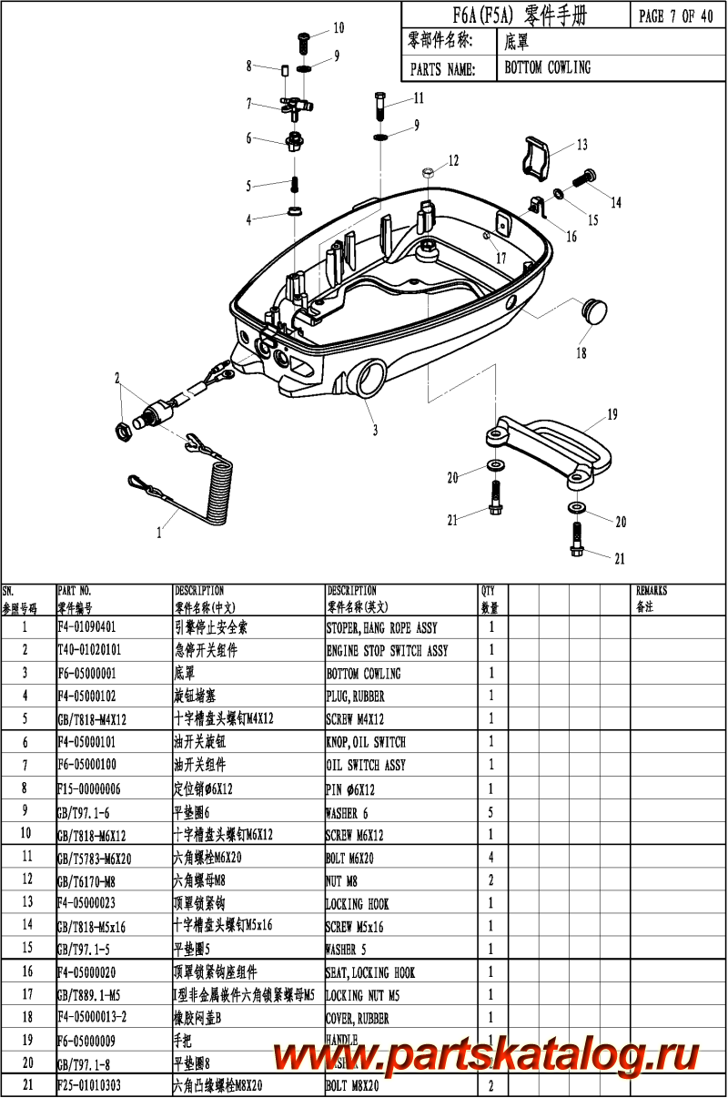  , , PARSUN,  F5A BOTTOM COWLING -  