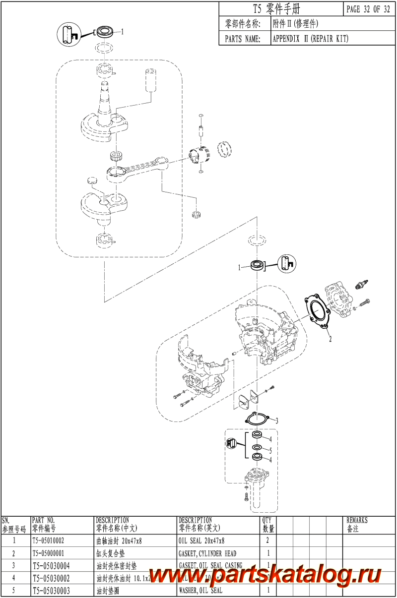 ,   , PARSUN,  T5 APPENDIX II(REPAIR KIT)