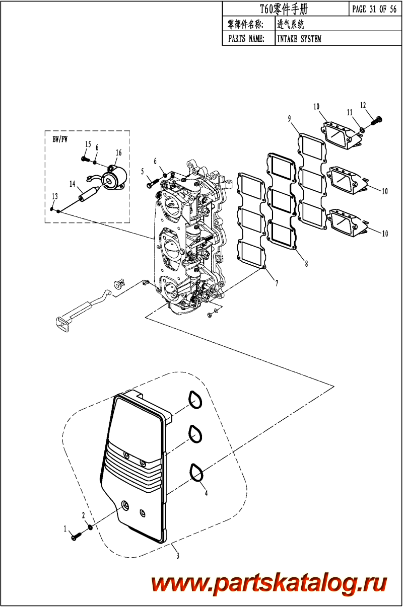  ,   , Parsun,  T60A INTAKE SYSTEM