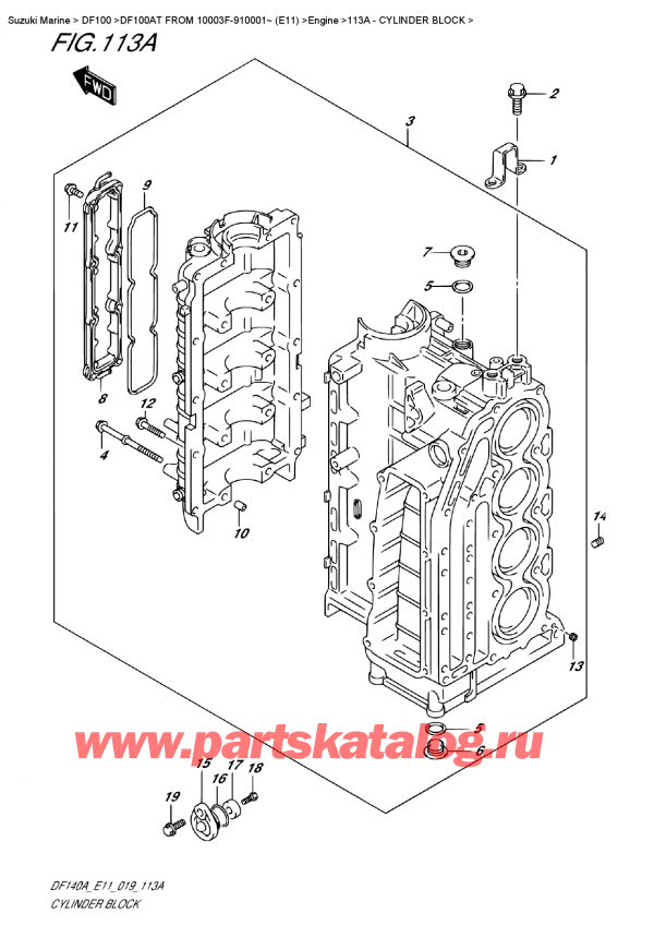 ,   , SUZUKI DF100A TL FROM 10003F-910001~ (E11)  2019 , Cylinder Block