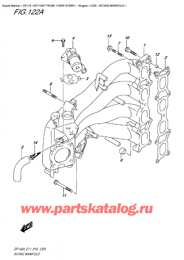  ,   ,  DF115AT L/X FROM 11503F-610001~ (E11), Intake  Manifold /  