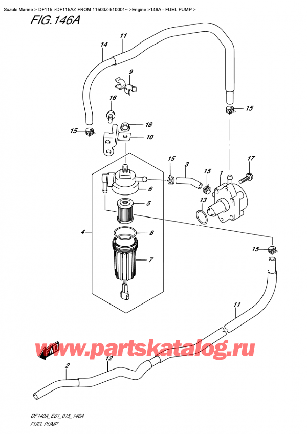   ,   , Suzuki DF115A ZL / ZX FROM 11503Z-510001~    ,   - Fuel  Pump