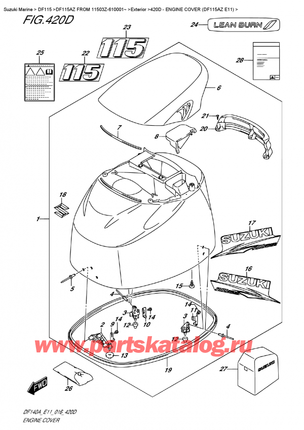  ,  , Suzuki DF115A ZL / ZX   FROM 11503Z-610001~ , Engine  Cover (Df115Az  E11)
