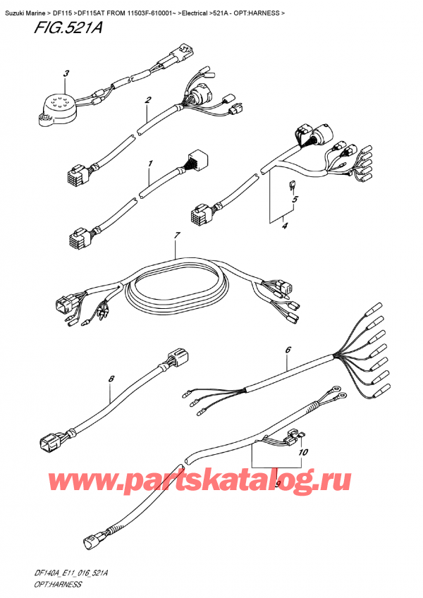  ,   , Suzuki DF115AT L/X FROM 11503F-610001~ (E11), Opt:harness / :  