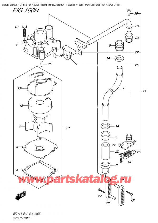  ,   , Suzuki DF140A ZL / ZX FROM 14003Z-610001~ (E11), Water  Pump  (Df140Az E11)