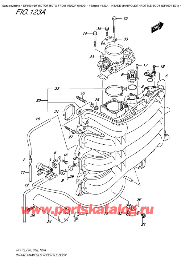  ,  , Suzuki DF150T L/X FROM 15002F-610001~ (E01)  2016 , Intake Manifold/throttle  Body  (Df150T  E01)