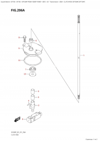 206A - Clutch Rod (Df150Ap,Df175Ap) (206A -   (Df150Ap, Df175Ap))