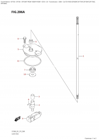 206A  -  Clutch  Rod  (Df200At,Df175At,Df150At,Df175Az, (206A -   (Df200At, Df175At, Df150At, Df175Az,)