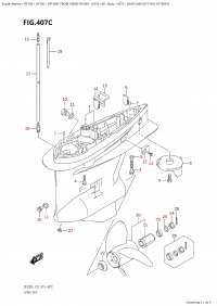 407C - Gear Case (Df175At,Df150At) (407C -    (Df175At, Df150At))