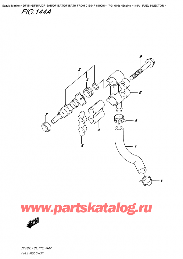  ,  , Suzuki DF15A RS/RL FROM 01504F-610001~ (P01 016) ,   - Fuel  Injector