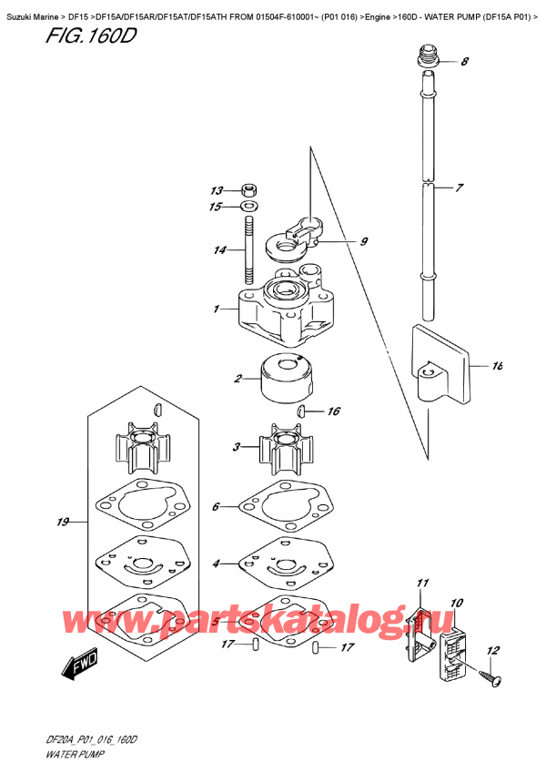  ,  , Suzuki DF15A S/L FROM 01504F-610001~ (P01 016) , Water  Pump  (Df15A  P01)
