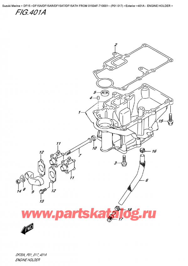  ,    , Suzuki DF15A RS / RL FROM 01504F-710001~ (P01 017) , Engine  Holder