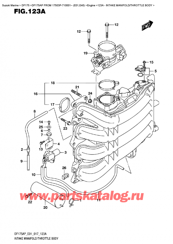 ,   , Suzuki DF175AP L/X  FROM 17503P-710001~ (E01)    2017 , Intake Manifold/throttle  Body /   /  