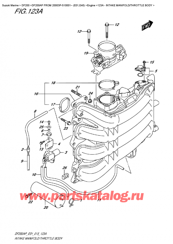 ,   , Suzuki DF200 APL / APX FROM 20003P-510001~ (E01)  2015 , Intake Manifold/throttle  Body