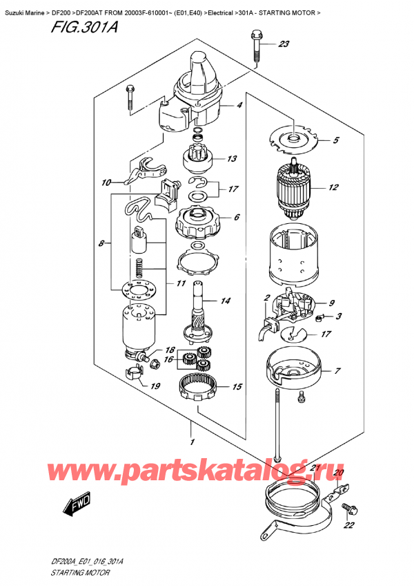  ,   ,  DF200A TL/TX FROM 20003F-610001~ (E01)  , Starting  Motor