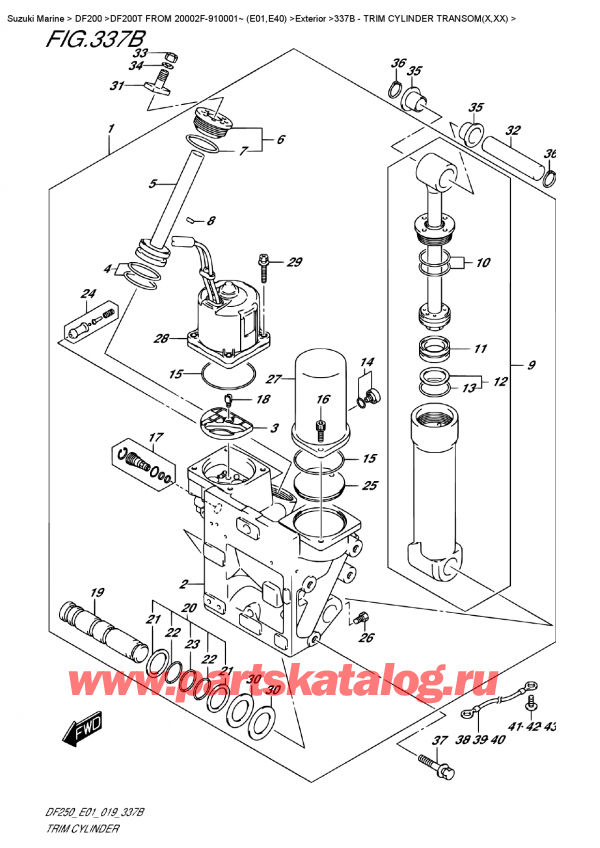  ,   , Suzuki DF200T X FROM 20002F-910001~ (E01), Trim  Cylinder  Transom(X,xx)