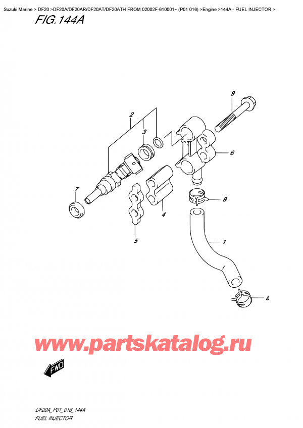  ,   ,  DF20A S/L FROM 02002F-610001~ (P01 016) ,   / Fuel  Injector