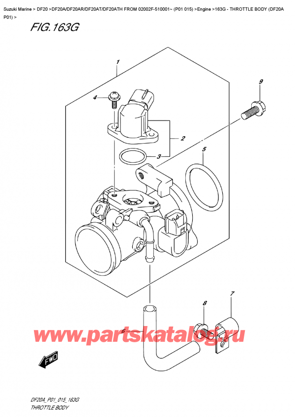  ,   , Suzuki DF20A ES / EL FROM 02002F-510001~ (P01  015),   (Df20A P01) - Throttle  Body  (Df20A  P01)