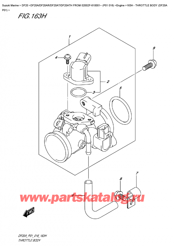  ,   , Suzuki DF20A S/L FROM 02002F-610001~ (P01 016) ,   (Df20A P01) - Throttle  Body  (Df20A  P01)